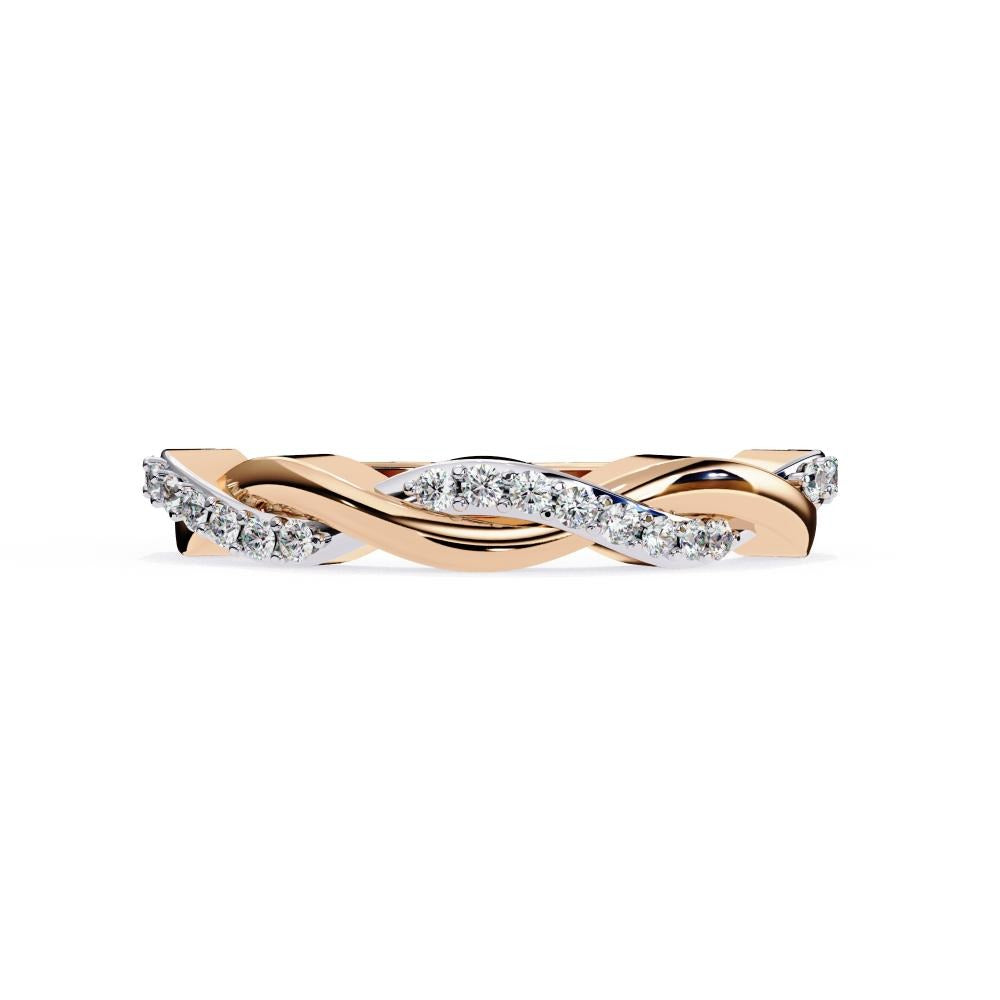 Pave Diamond Twist Infinity Band in Gold