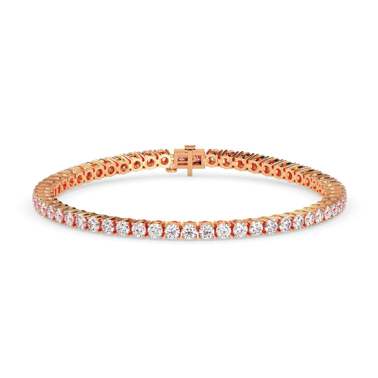 10 Cents Round Brilliant Diamond Tennis Bracelet in Gold