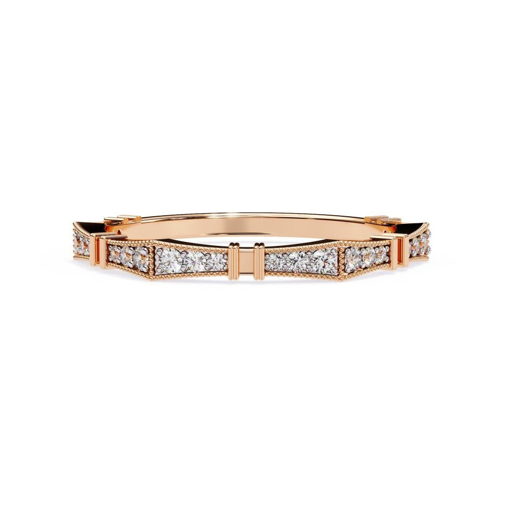 Geometric Diamond Wedding Band in Gold