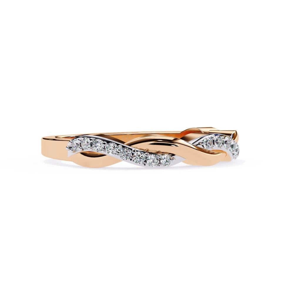 Pave Diamond Twist Infinity Band in Gold