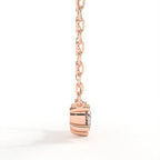 Horizontal Triple Round Cut Diamond Necklace in Gold