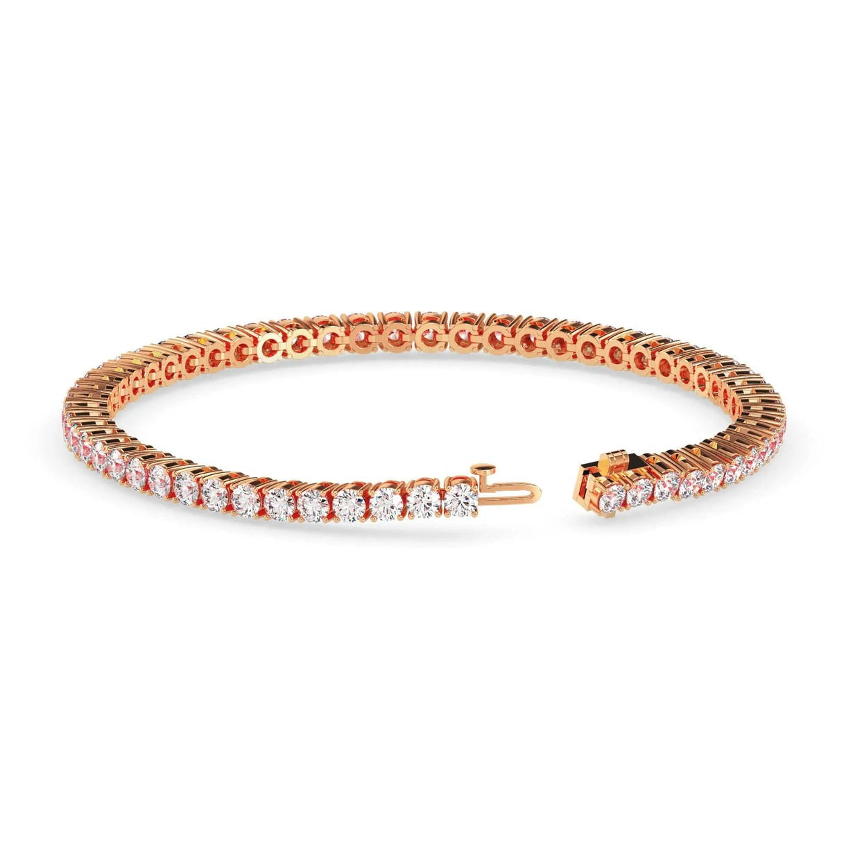 10 Cents Round Brilliant Diamond Tennis Bracelet in Gold