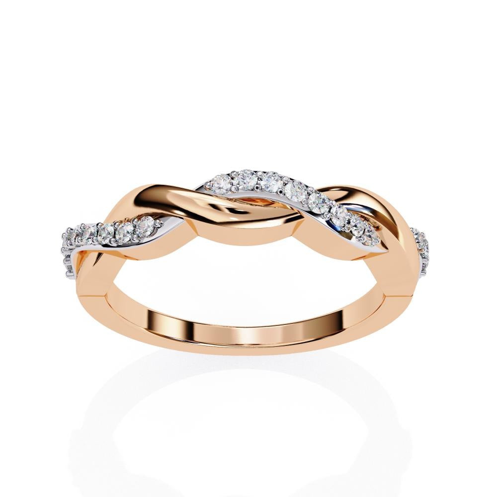 Pave Diamond Twist Infinity Band in Gold