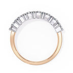 Two-Row Mixed Cut Diamond Half-Eternity Band in Gold