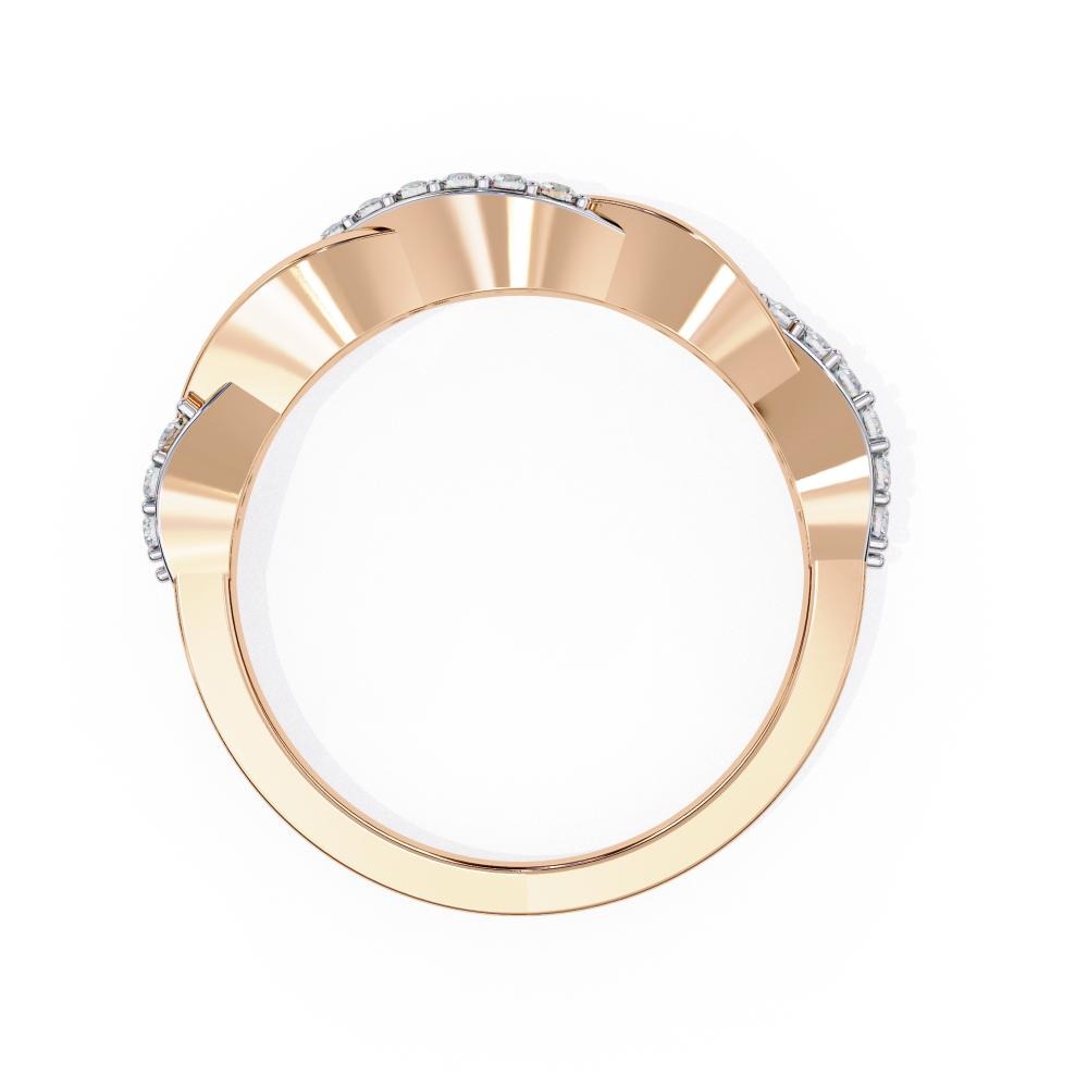 Pave Diamond Twist Infinity Band in Gold