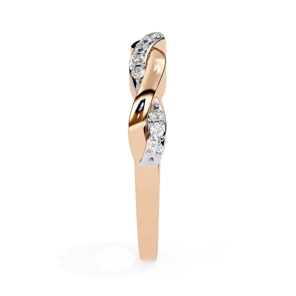 Pave Diamond Twist Infinity Band in Gold
