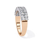 Two-Row Mixed Cut Diamond Half-Eternity Band in Gold