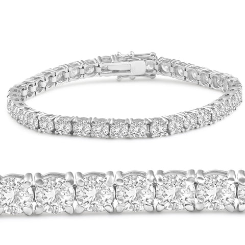 12ct Round Cut Diamond Tennis Bracelet in Gold