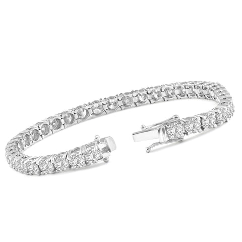 12ct Round Cut Diamond Tennis Bracelet in Gold
