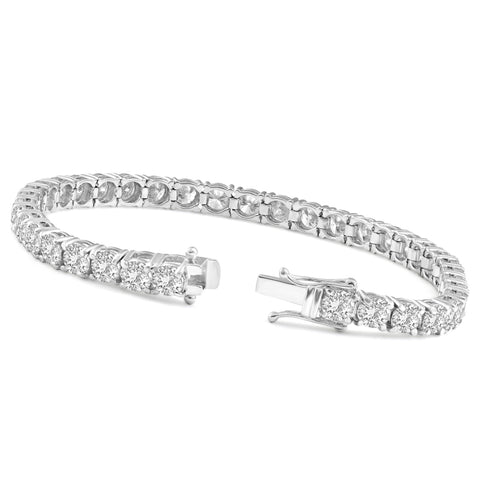 12ct Round Cut Diamond Tennis Bracelet in Gold