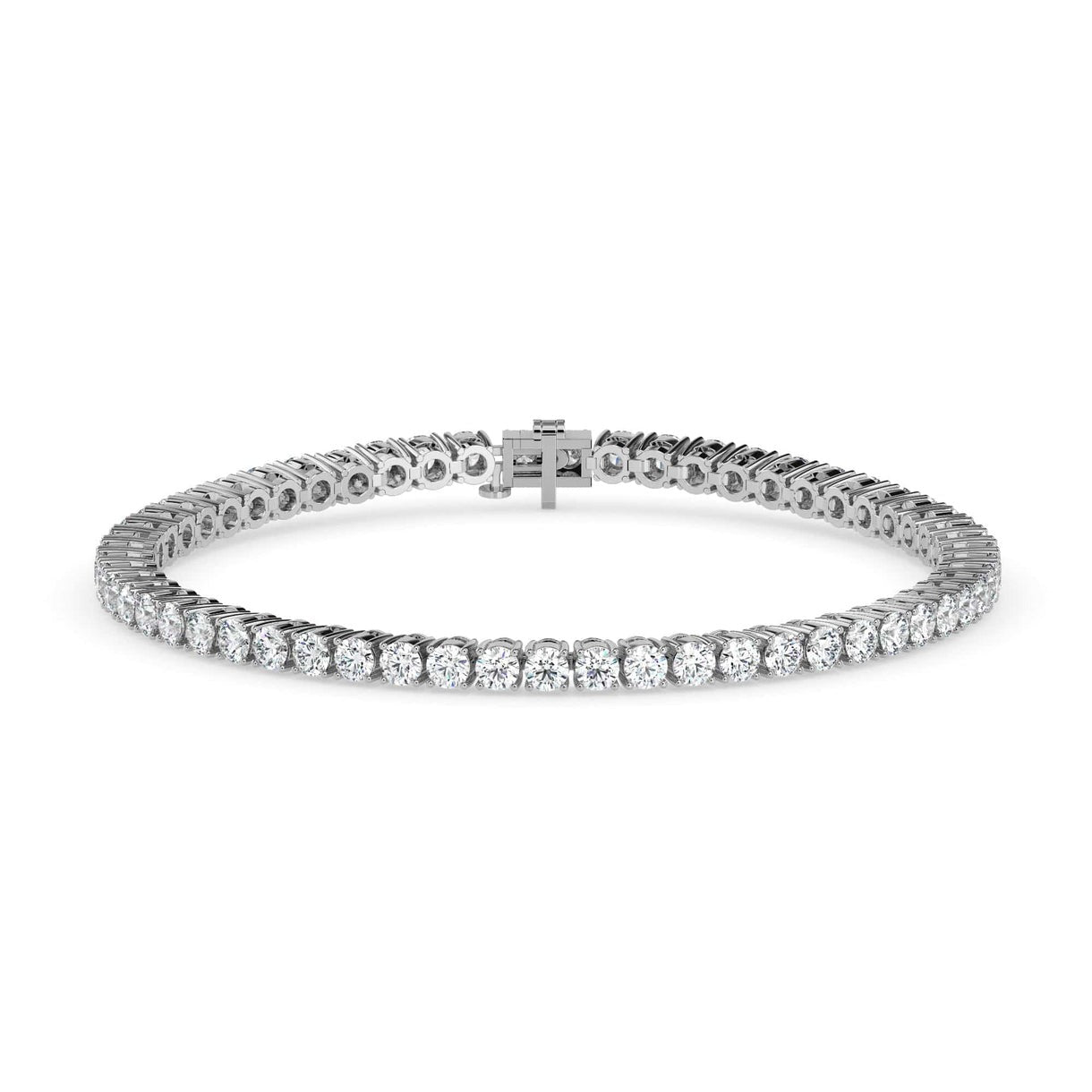 10 Cents Round Brilliant Diamond Tennis Bracelet in Gold
