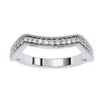 Pave Diamond Milgrain Contour Band in Gold