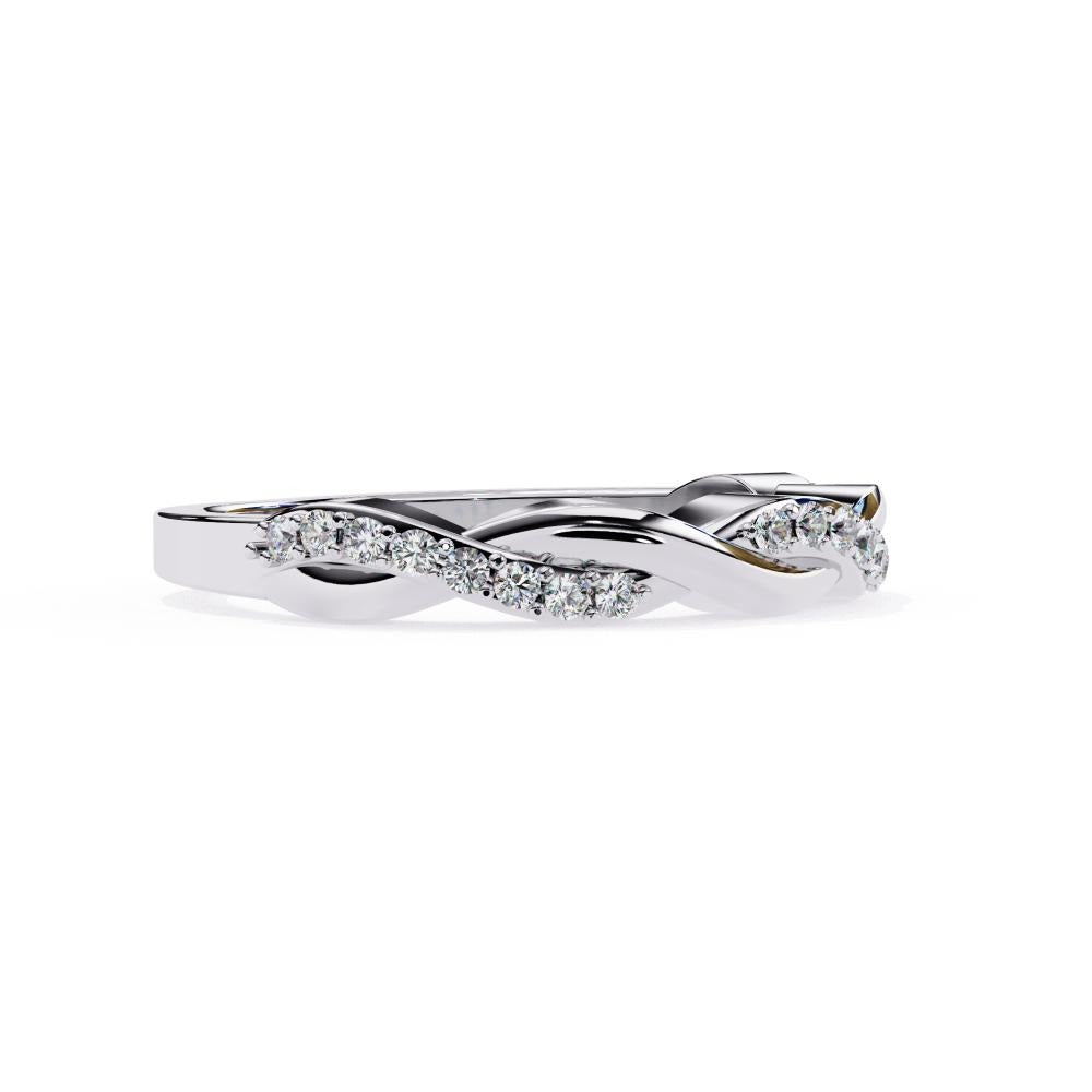 Pave Diamond Twist Infinity Band in Gold