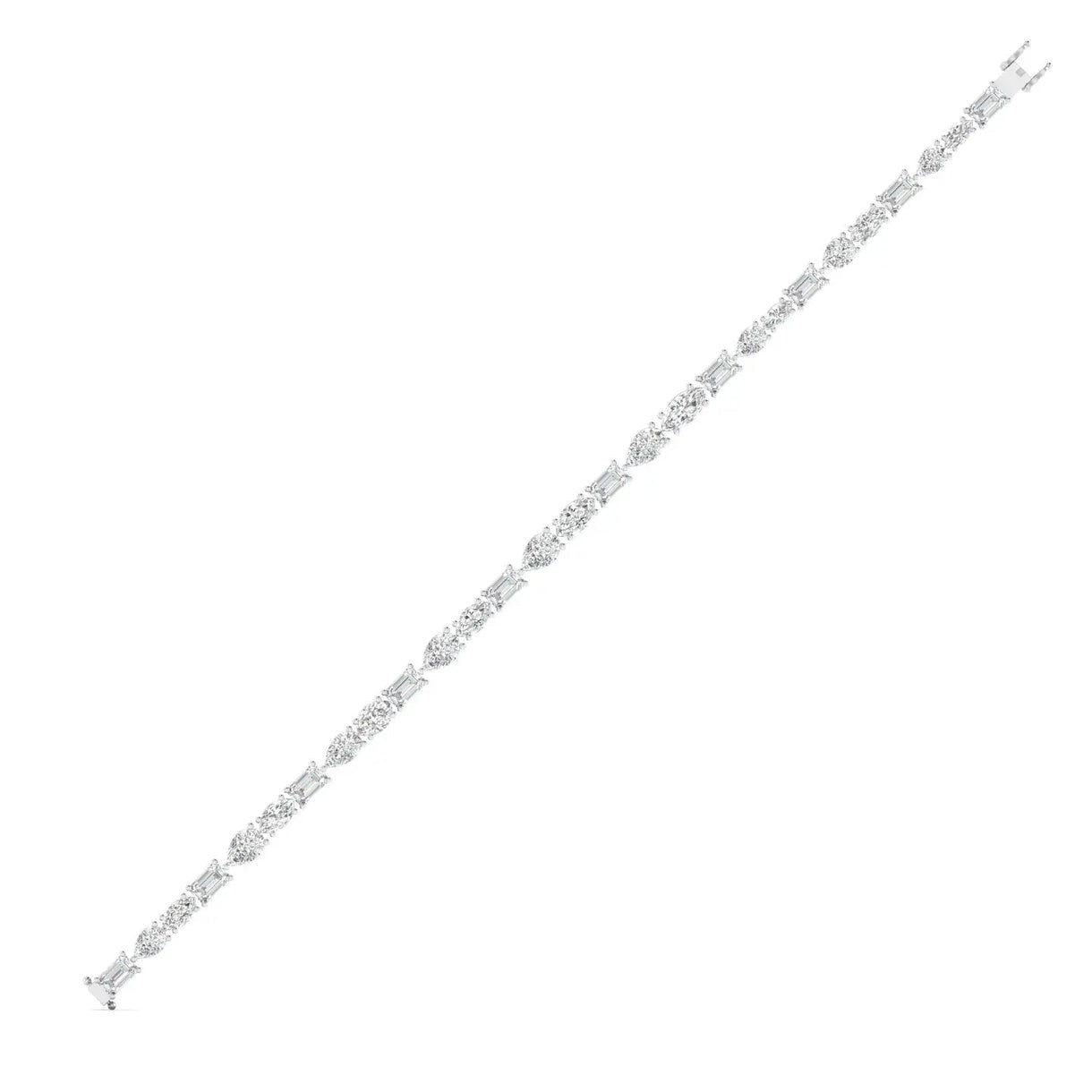 Mixed Cut Diamonds Tennis Bracelet in Gold