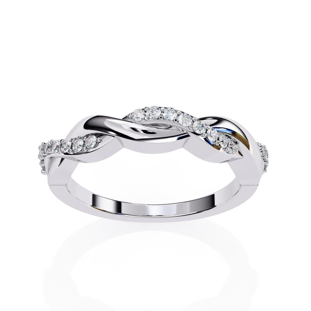 Pave Diamond Twist Infinity Band in Gold