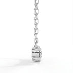 Horizontal Triple Round Cut Diamond Necklace in Gold