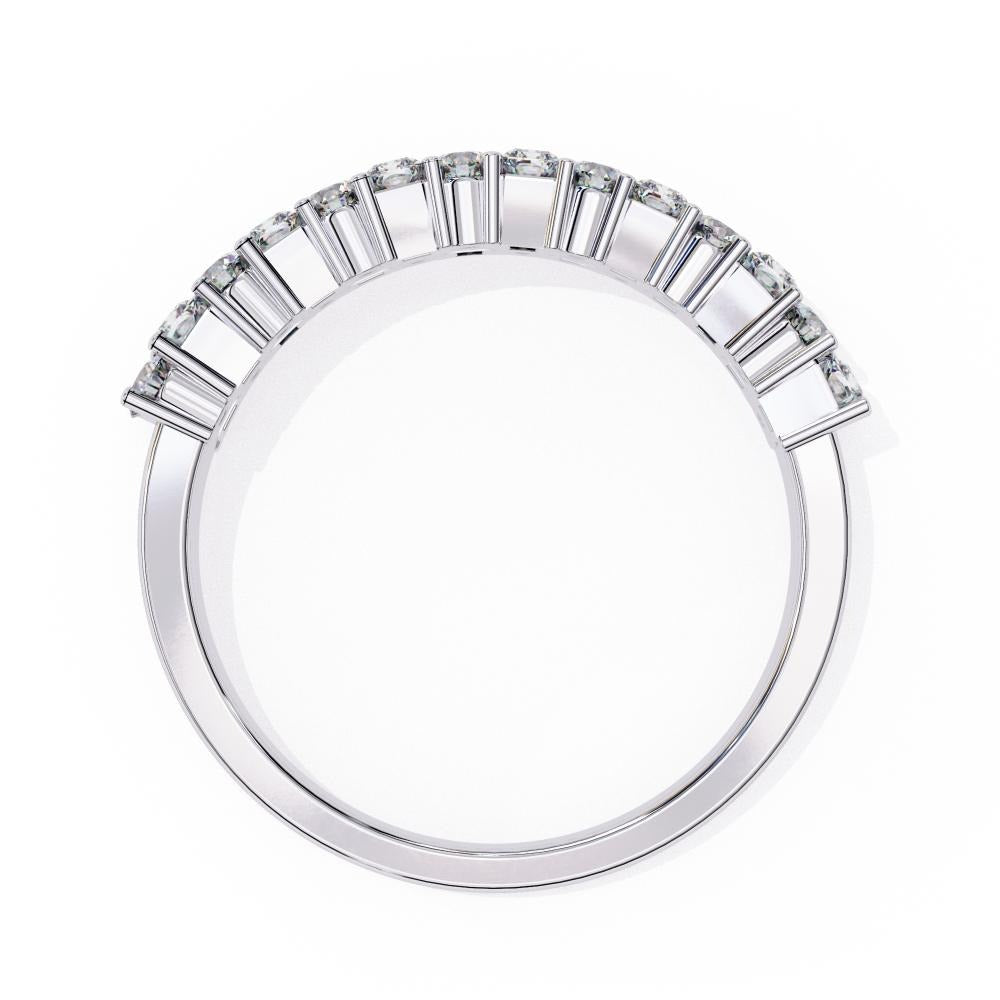 Two-Row Mixed Cut Diamond Half-Eternity Band in Gold