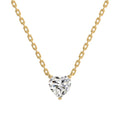 Heart Cut Solitaire Diamond Necklace in Gold