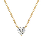 Heart Cut Solitaire Diamond Necklace in Gold
