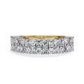 Two-Row Mixed Cut Diamond Half-Eternity Band in Gold