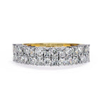 Two-Row Mixed Cut Diamond Half-Eternity Band in Gold
