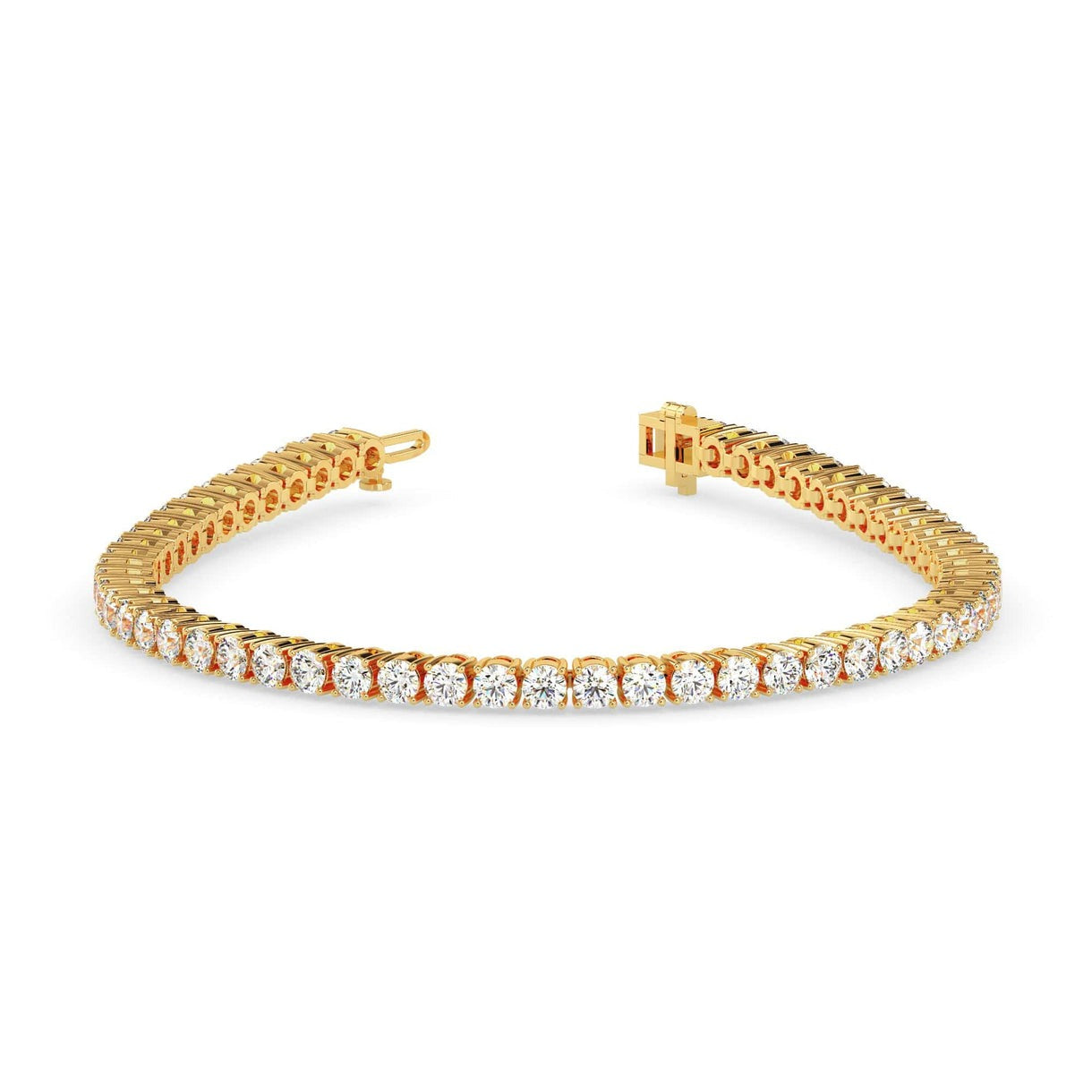 10 Cents Round Brilliant Diamond Tennis Bracelet in Gold