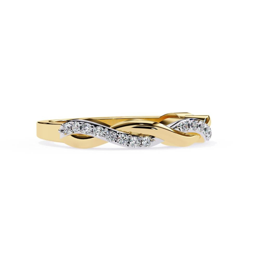 Pave Diamond Twist Infinity Band in Gold