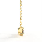 Horizontal Triple Round Cut Diamond Necklace in Gold