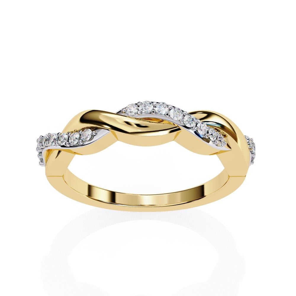 Pave Diamond Twist Infinity Band in Gold