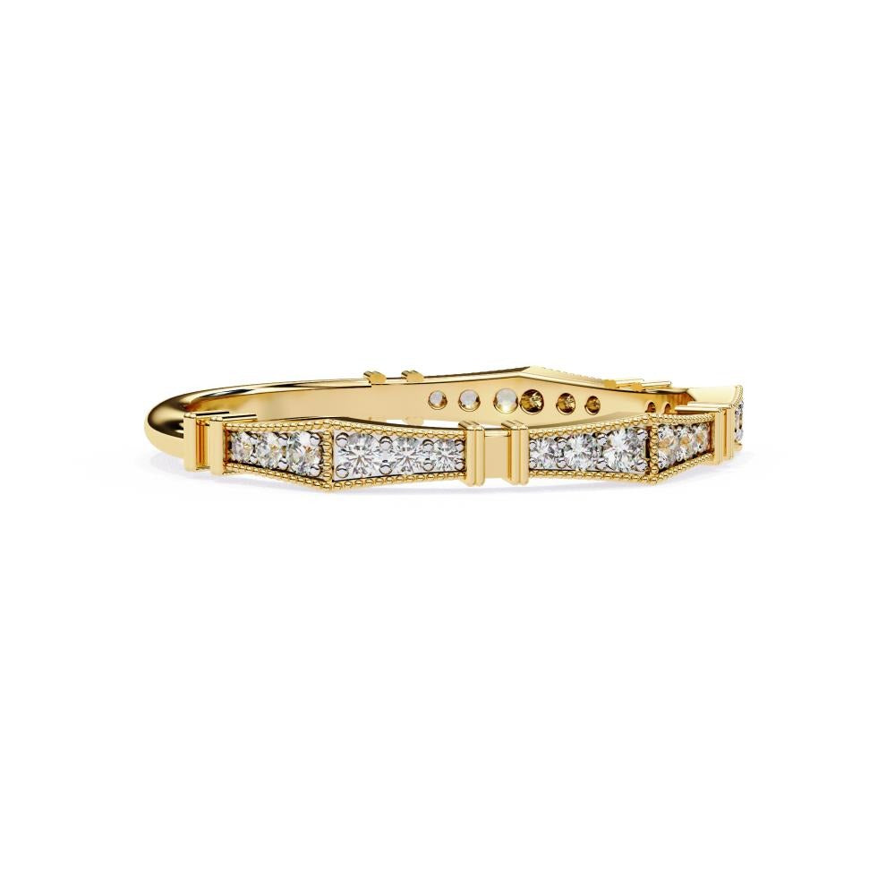 Geometric Diamond Wedding Band in Gold
