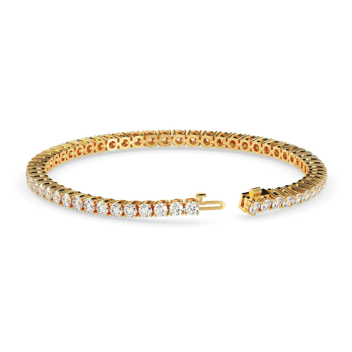 10 Cents Round Brilliant Diamond Tennis Bracelet in Gold