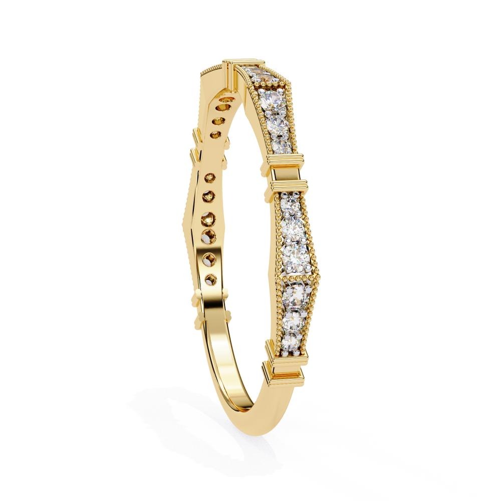 Geometric Diamond Wedding Band in Gold