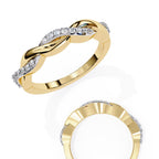 Pave Diamond Twist Infinity Band in Gold